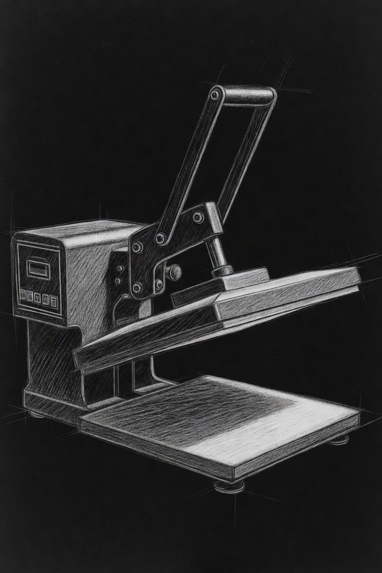 Custom apparel heat press
